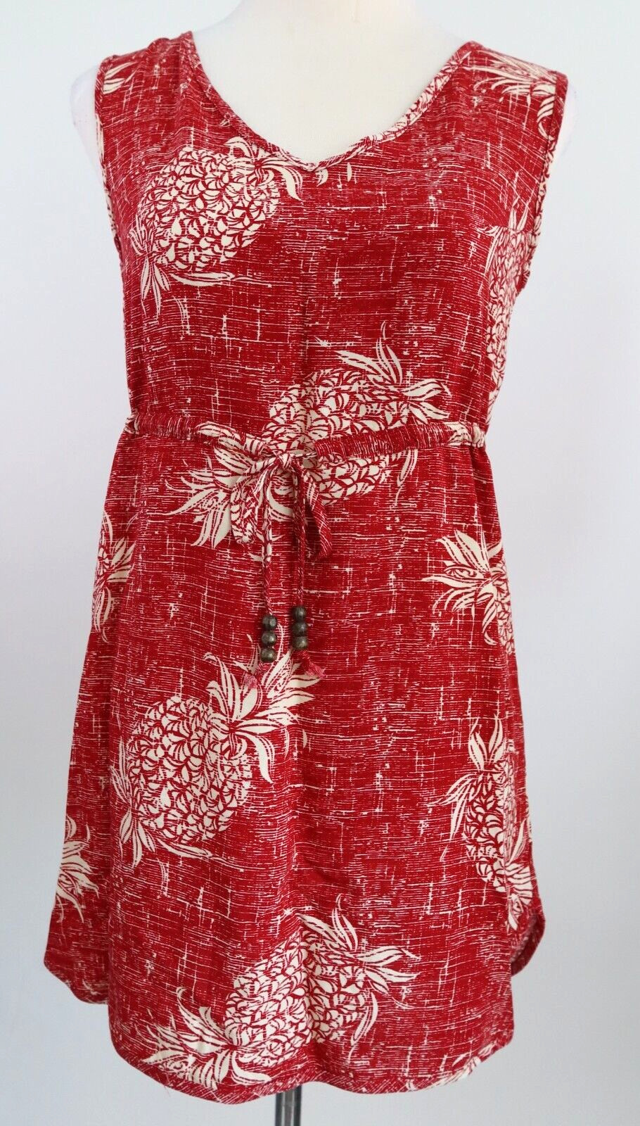 Palmwave Hawaii Aloha Dress Vintage Red Sz MEDIUM Runs Small FITS SMALL