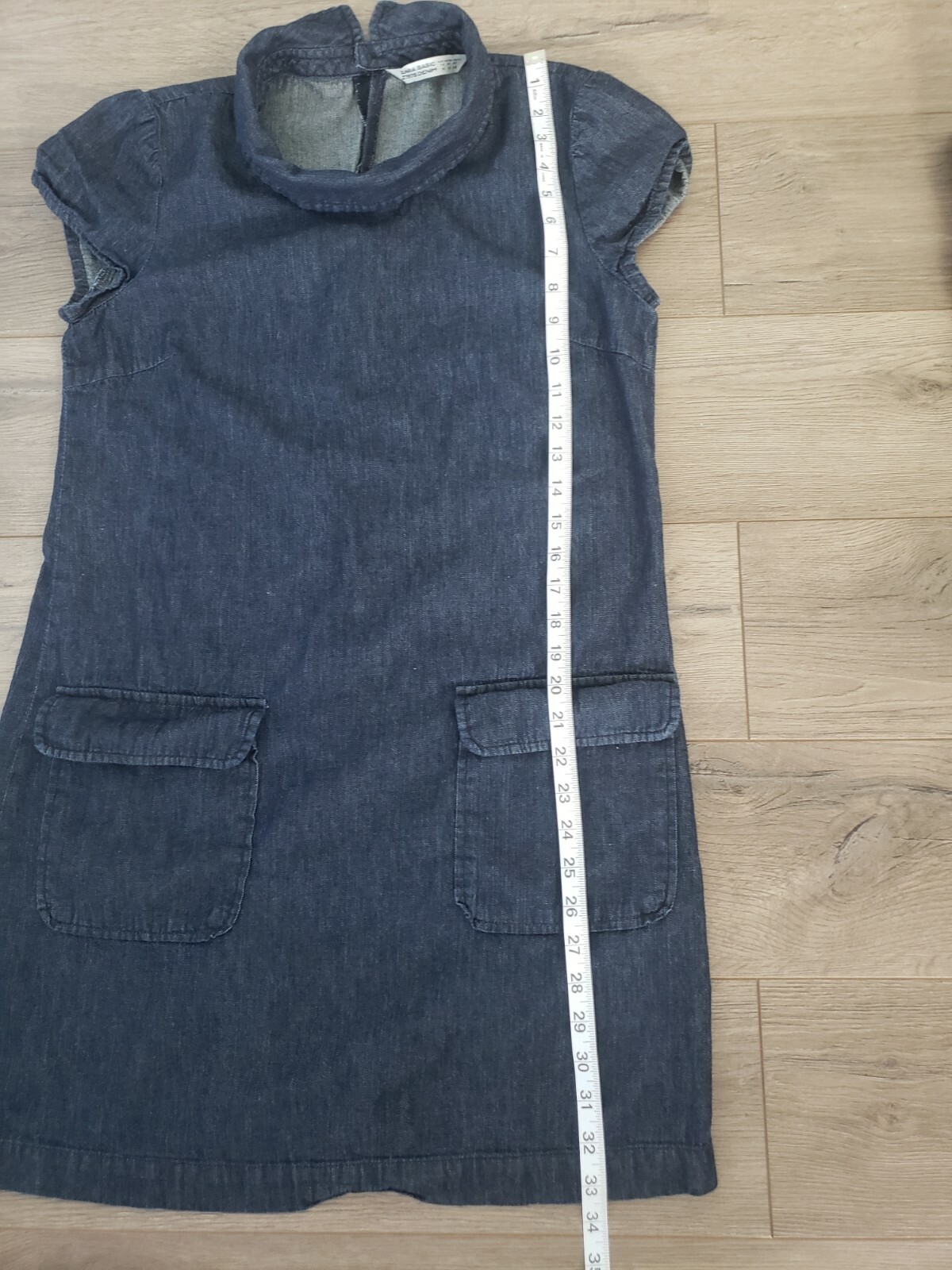 ZARA BASIC Denim Dress cap sleeve Blue USA Size Medium