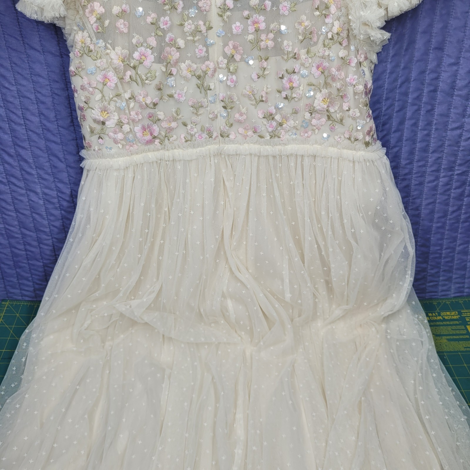 Needle Thread Dahlia Ditsy Bodice Round Neck Floral Embroidered Sequin UK20 US16