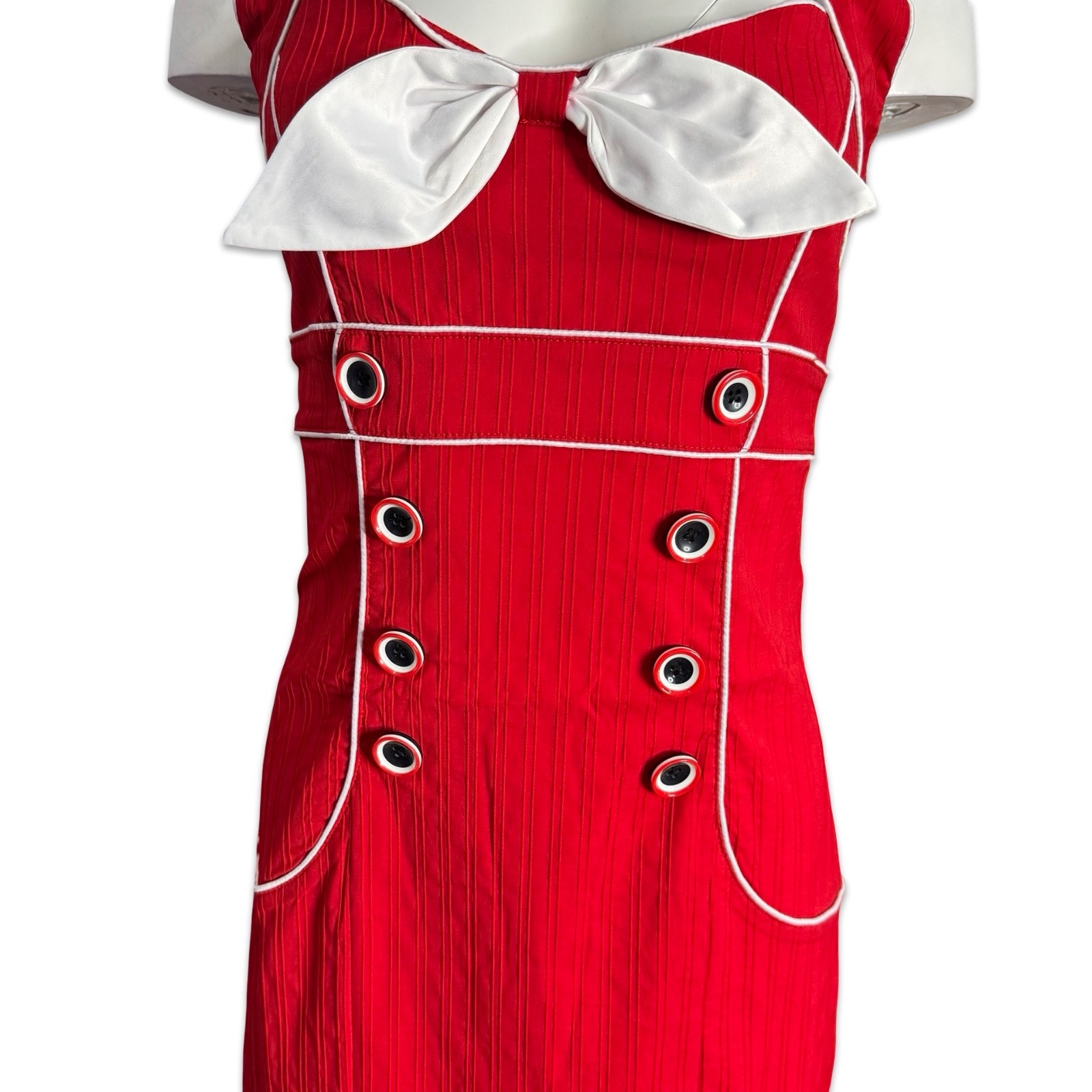 Voodoo Vixen Vintage Pencil Red 50’S Emo Pin Up Rockabilly Dress DRA2079