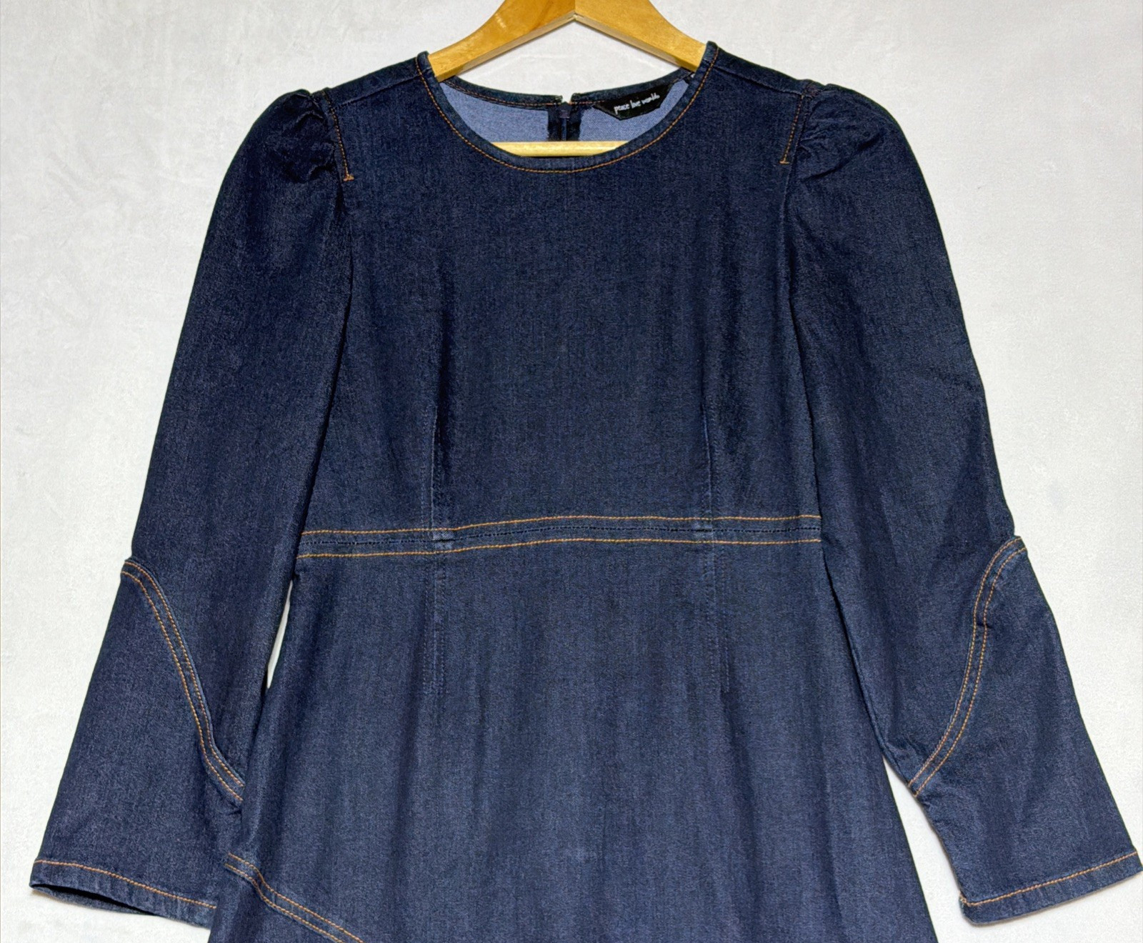 Peace Love World Black Label Petite Modern Denim Midi Dress XXS Petite Dark Blue