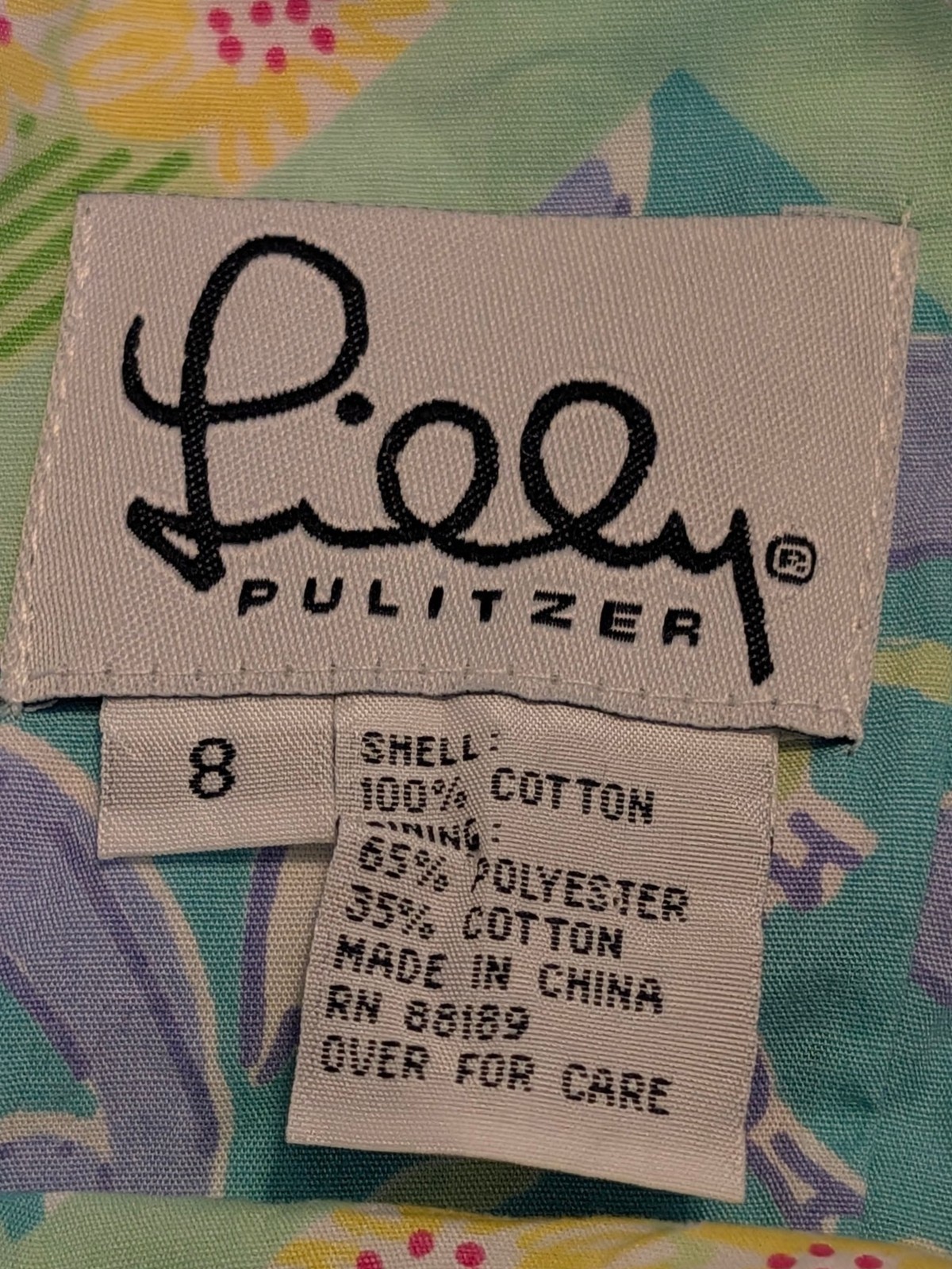 Vintage Lilly Pulitzer Patchwork Pattern Women Dress Size 8 White Label