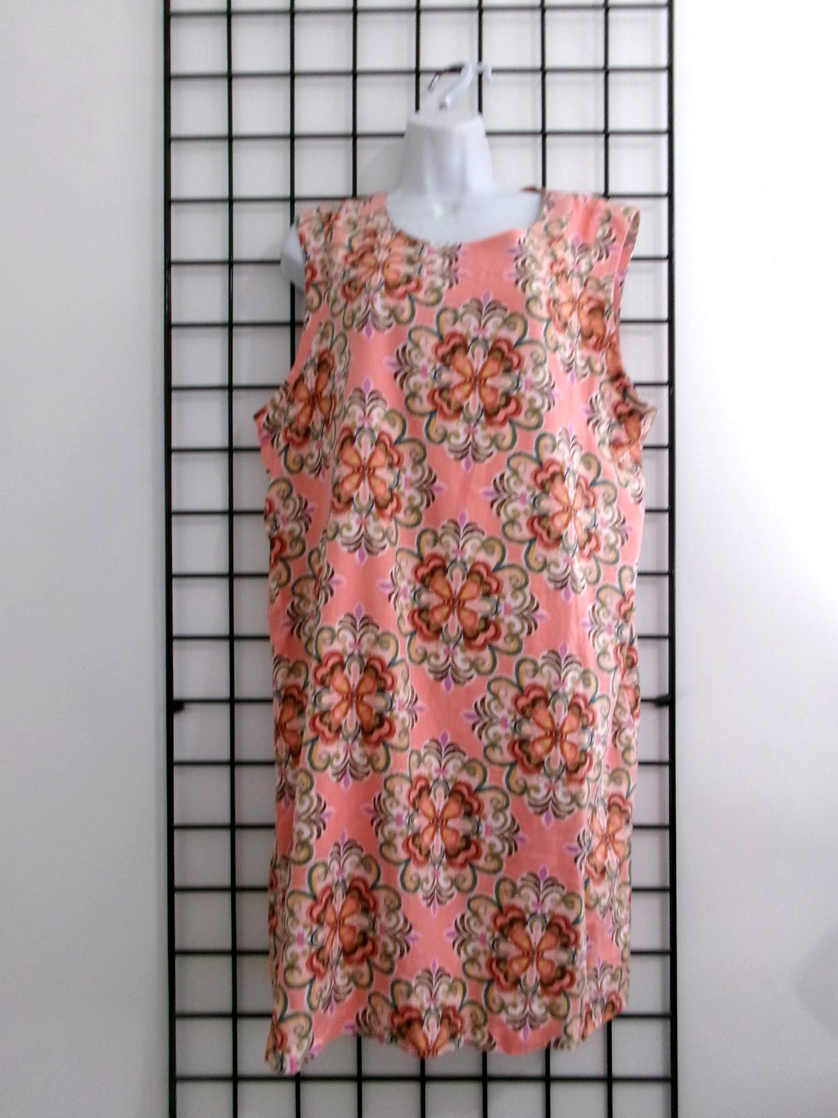 “NEW” CASA CABANA 🌸 SIZE XL == CORAL FLORAL PRINT / LINEN BLEND SHIFT DRESS