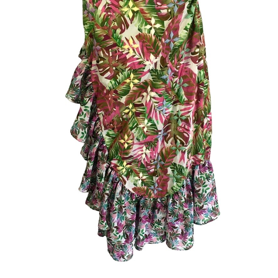 All Things Mochi Philippa Floral Ruffle Faux Wrap Dress