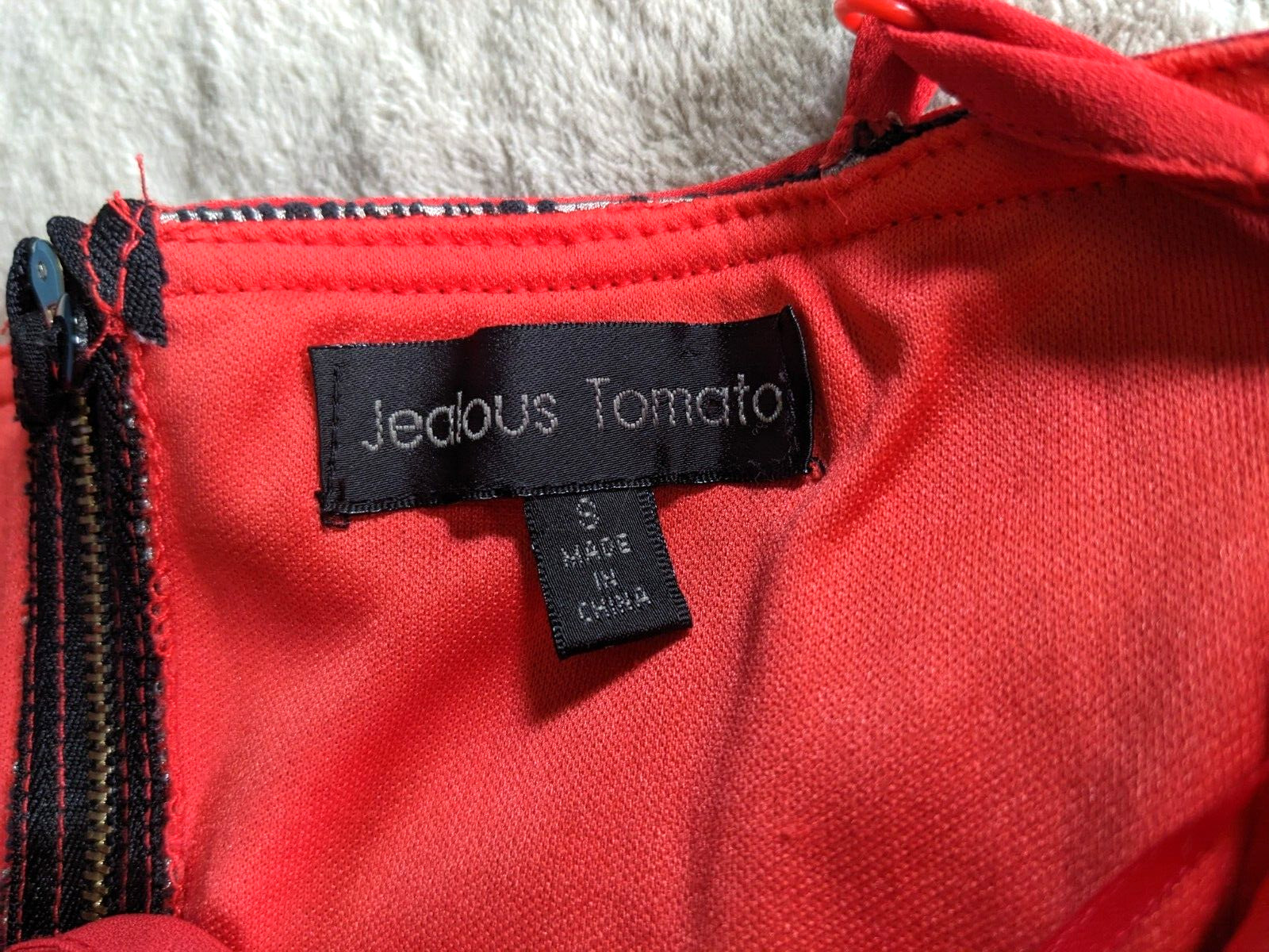 JEALOUS TOMATO Boho Hippie Mini Dress Womens Small Red Black Gold
