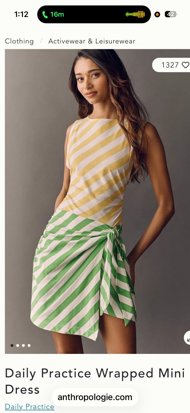 Anthropologie Daily Wrapped Mini Dress-size Sm, new with tags