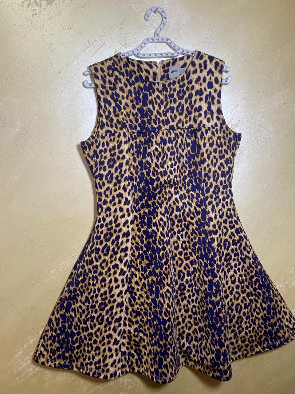 ASOS Leopard Print Summer Mini Dress – Sleeveless – Size UK 12
