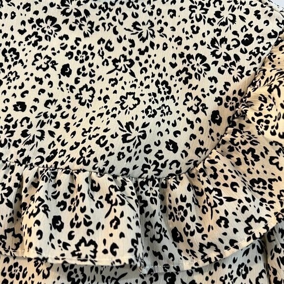 Dazy Leopard Print Midi Dress Ruffles Medium Modest Prairie