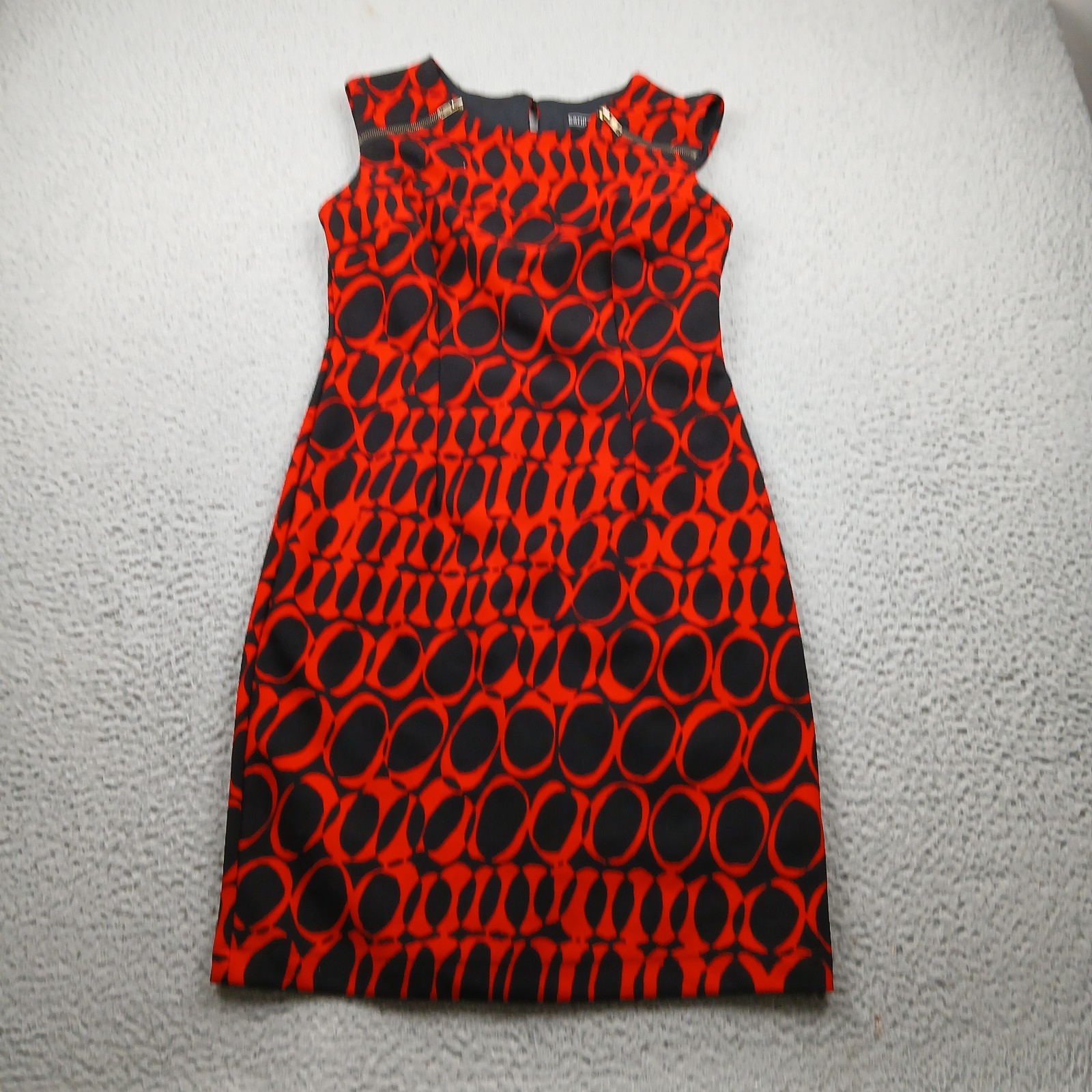 Vintage Karin Stevens Dress Womens 8 Red Black Sleeveless