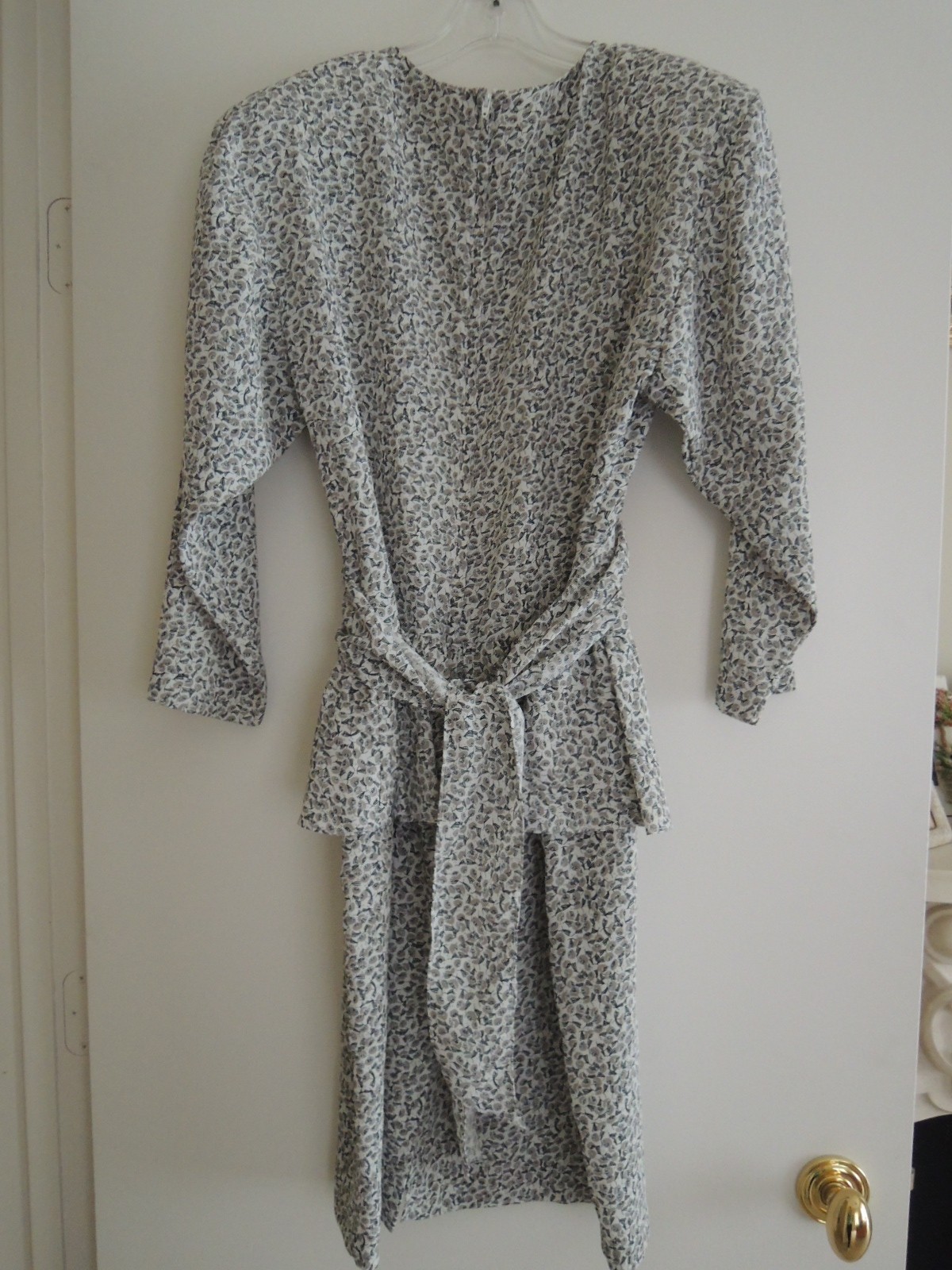 Ladies Dress Size 10 Tie Back Drop Waist Peplum Dolman Sleeve by LAINE USA NWOT