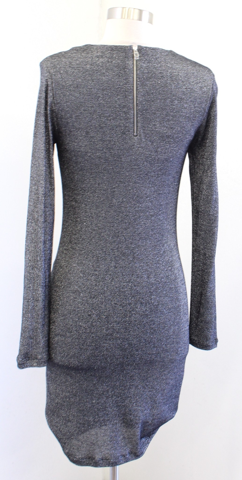 Ted Baker Lizzy Silver Black Metallic Shimmer Twist Cocktail Dress 0 1 US 2 4 ?