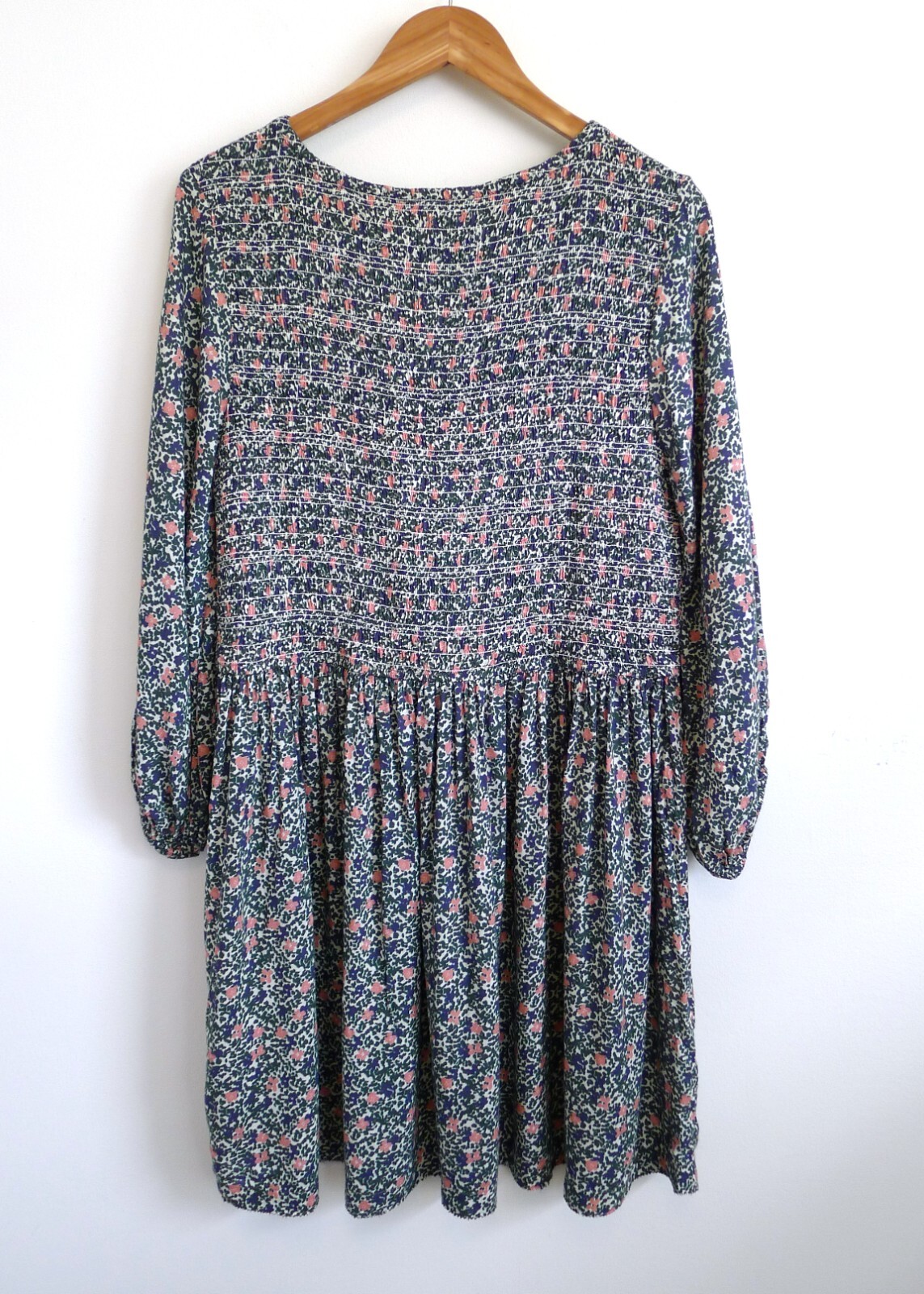 APIECE APART Olivia Floral Smocked Floral Babydoll Mini Dress Shopbop 12 XL $325