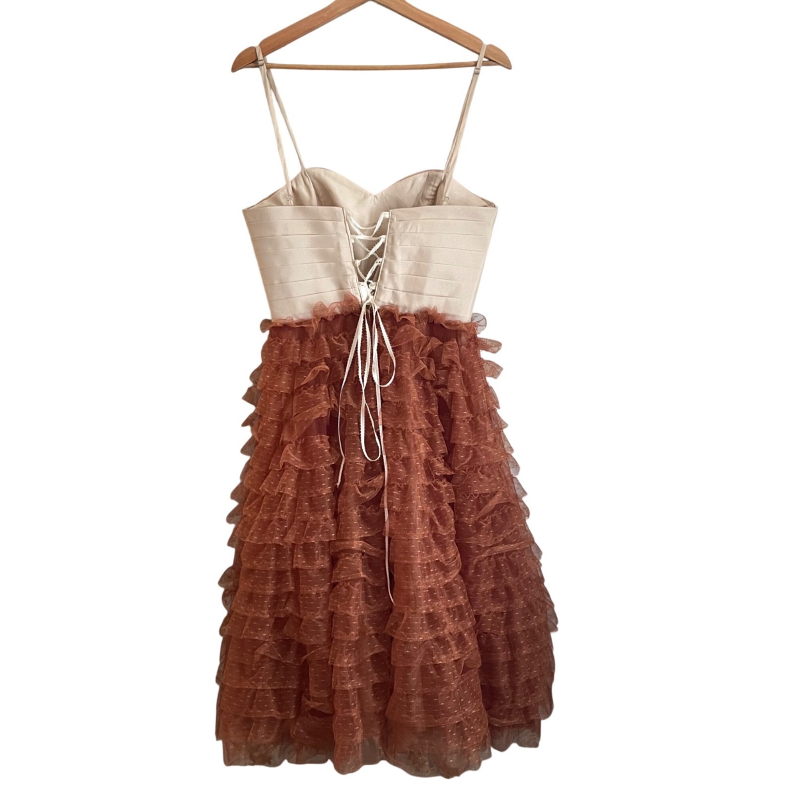 Unique Vintage Corset Ruffle Tulle Party Dress Size S/4 Fairy Coquette Hoco Prom