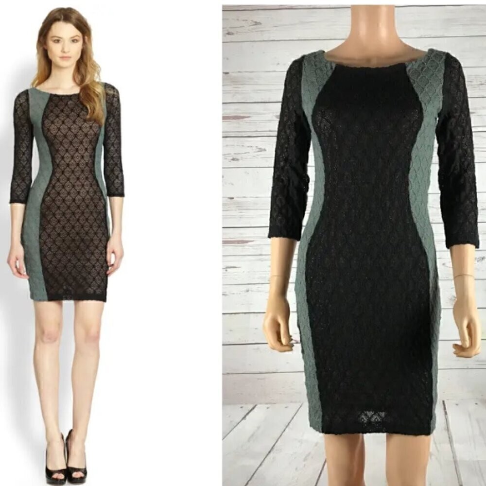 Bailey 44 Knit Lace Colorblock Sheath Dress NWT MEDIUM