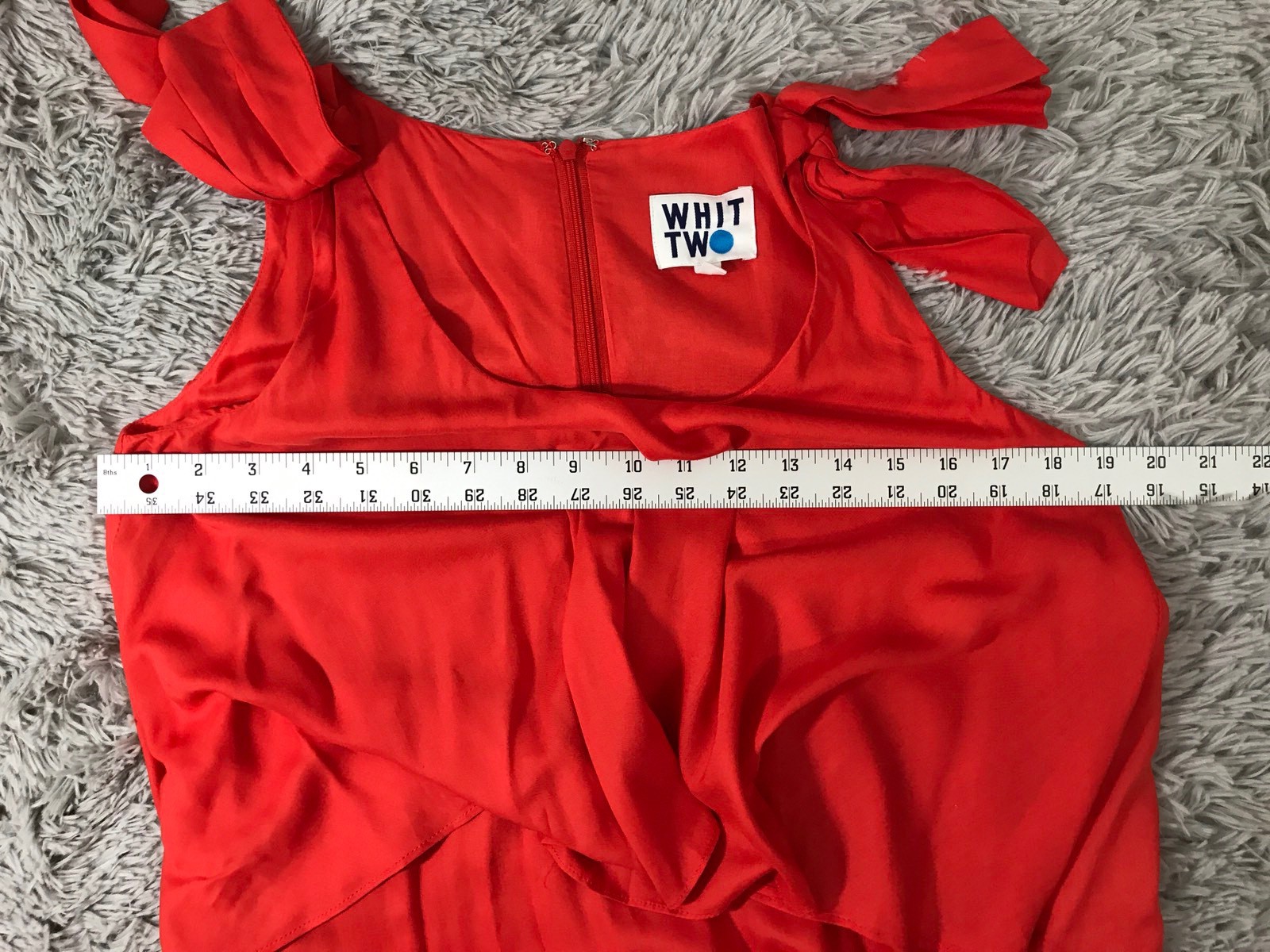 Whit Two Dress 4P Tiered Maxi Sleeveless Coral Tie Shoulder