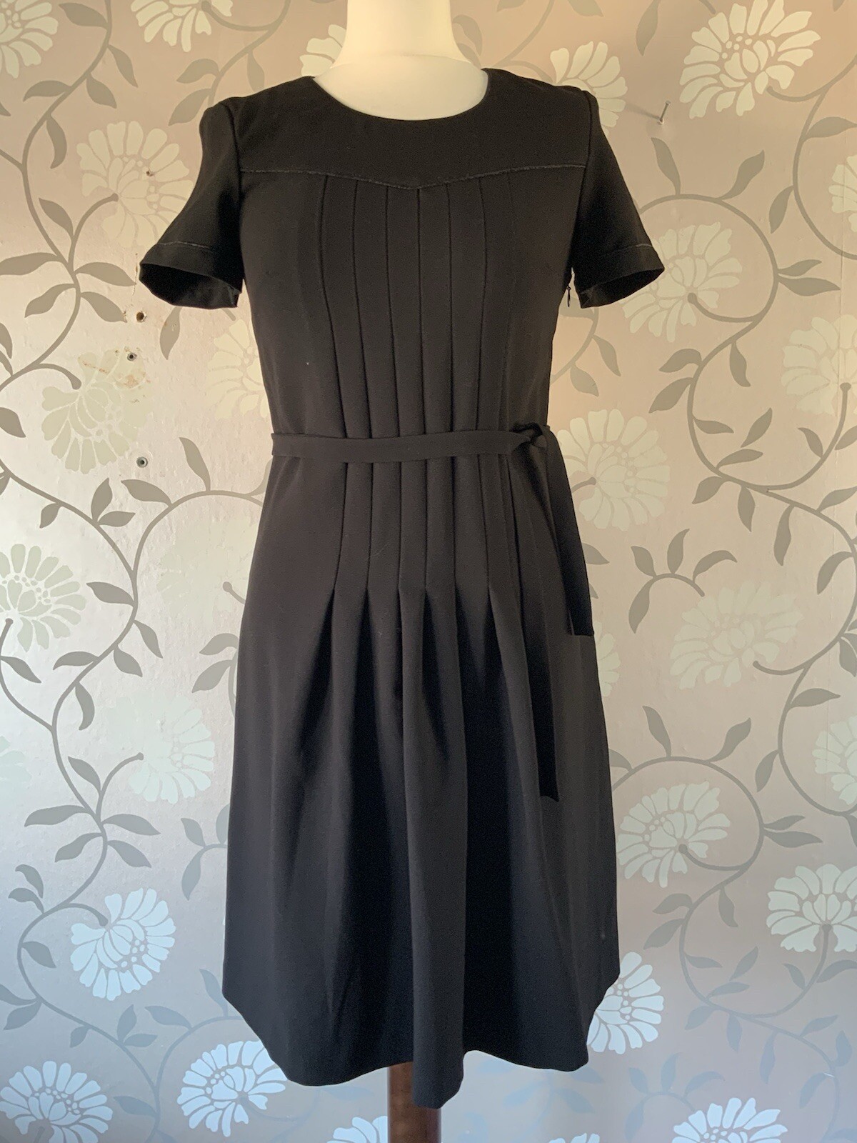 One Step Size 8 (34) Black Dress Pleat Front Knee Length NEW+TAGS Office Formal
