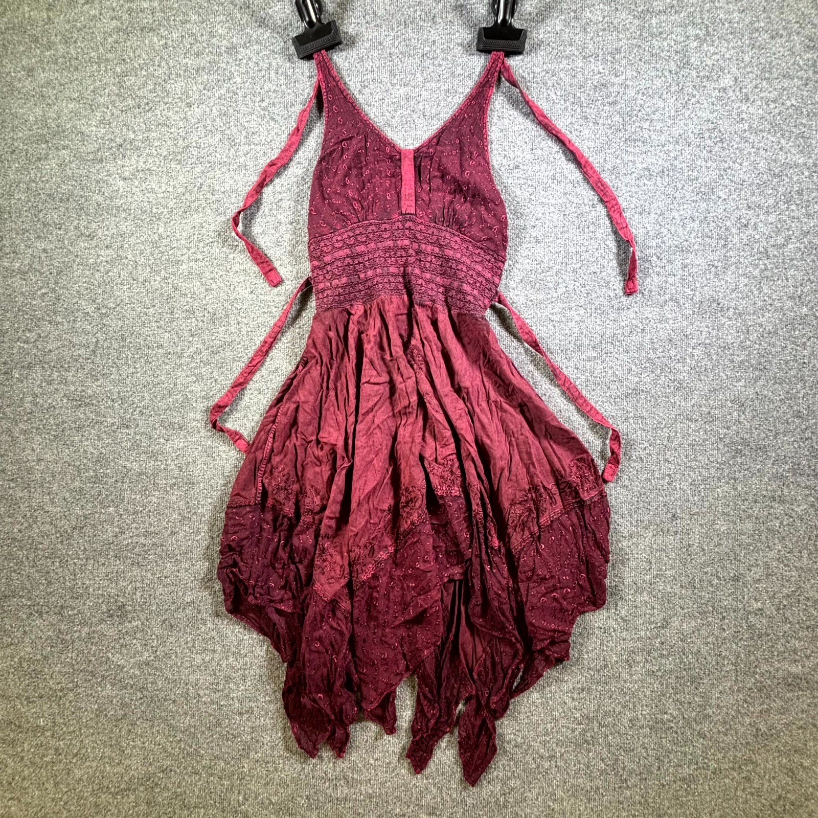 NEW My Choice Fit & Flare Mini Dress Women’s L Red Rayon Embroidered Party NWT