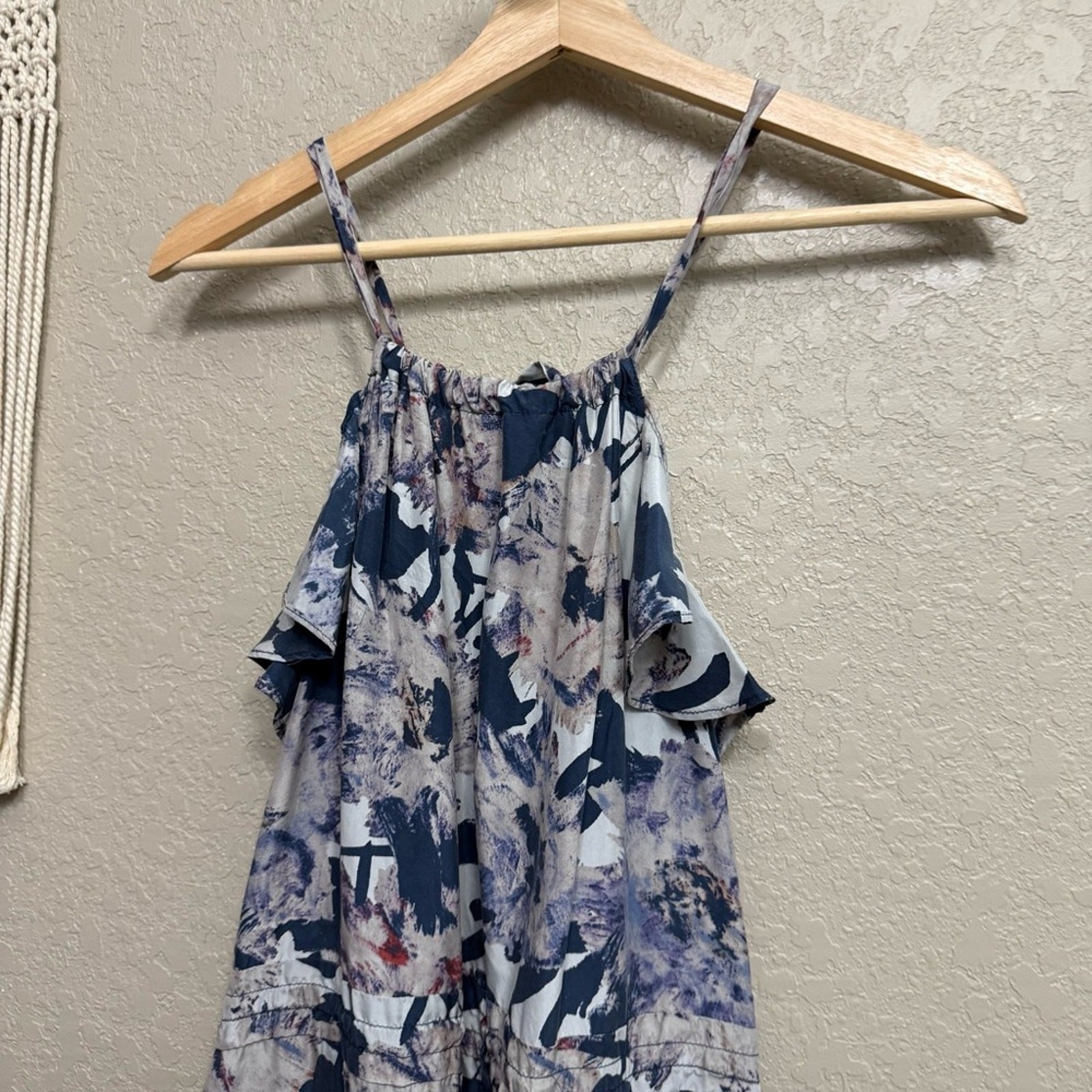 Martin +osa women sz 0 Boho Chic Abstract Ruffle Sundress dress