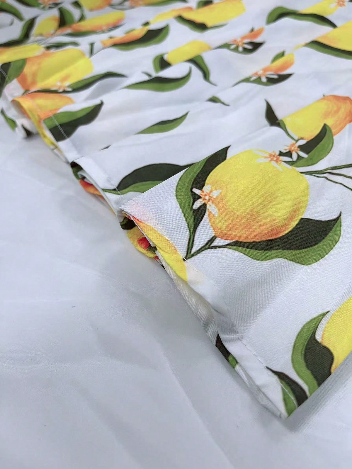 Elegant Lemon Pattern Beach Midi Dress