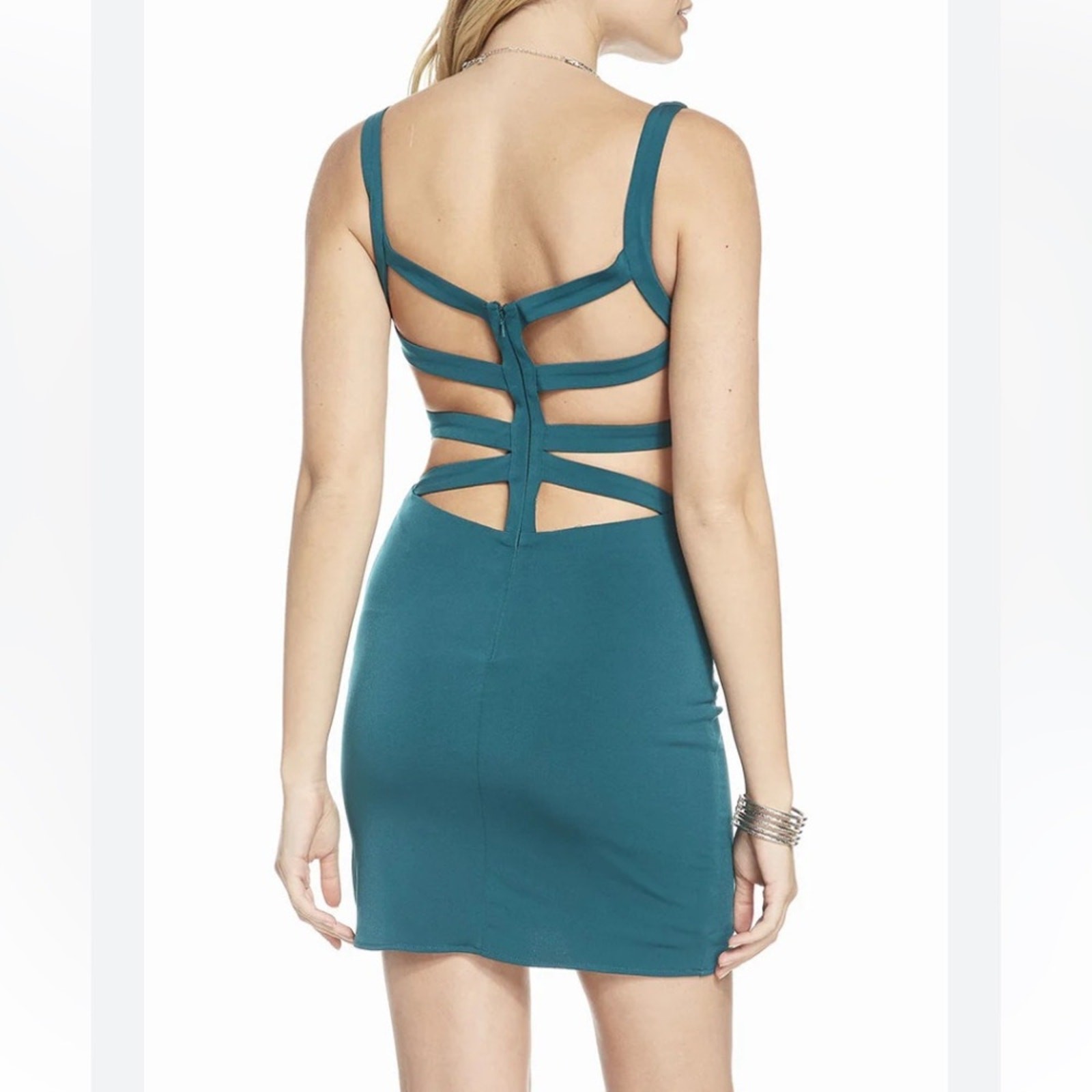 Cocktail Green Cut-Out Back Mini Dress Alyce Paris NWOT Sz 10 Party