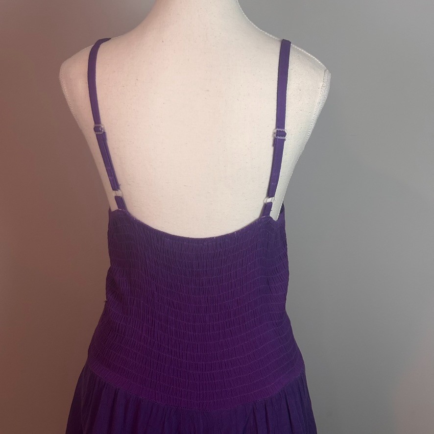 Sakkas Womens Purple Corset Bodice Hankerchief Hem Boho Fairy Midi Dress OSFM