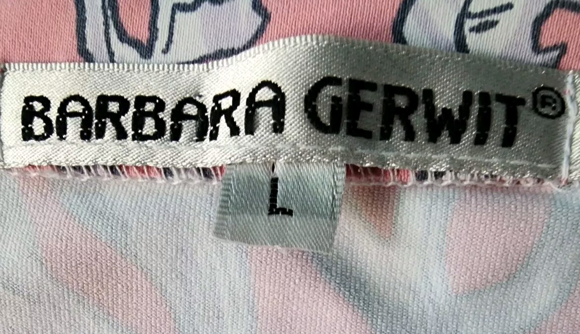 Barbara Gerwit Pink Sea Shell Print T-Shirt Dress Size L Resort Beach Nautical