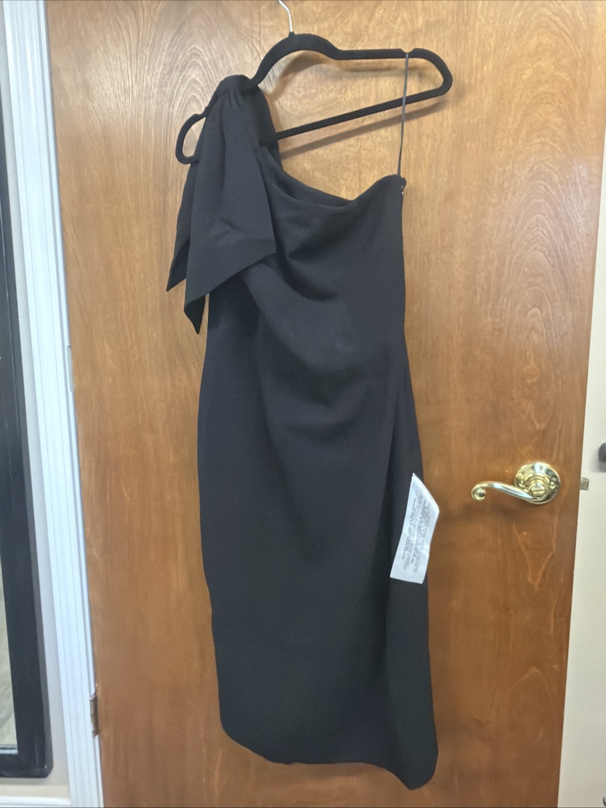 Dress The Population Tiffany Dress One Shoulder Midi Body-Con Black Women Size L