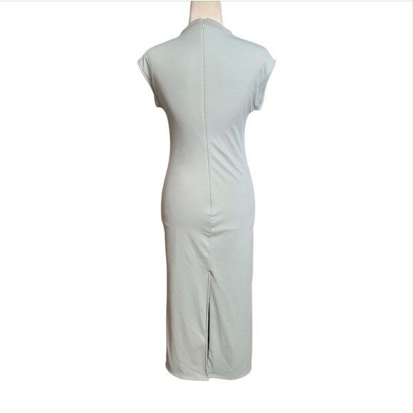Open Edit Women’s Sleeveless Mock Neck Slit Bodycon Dress Size Small