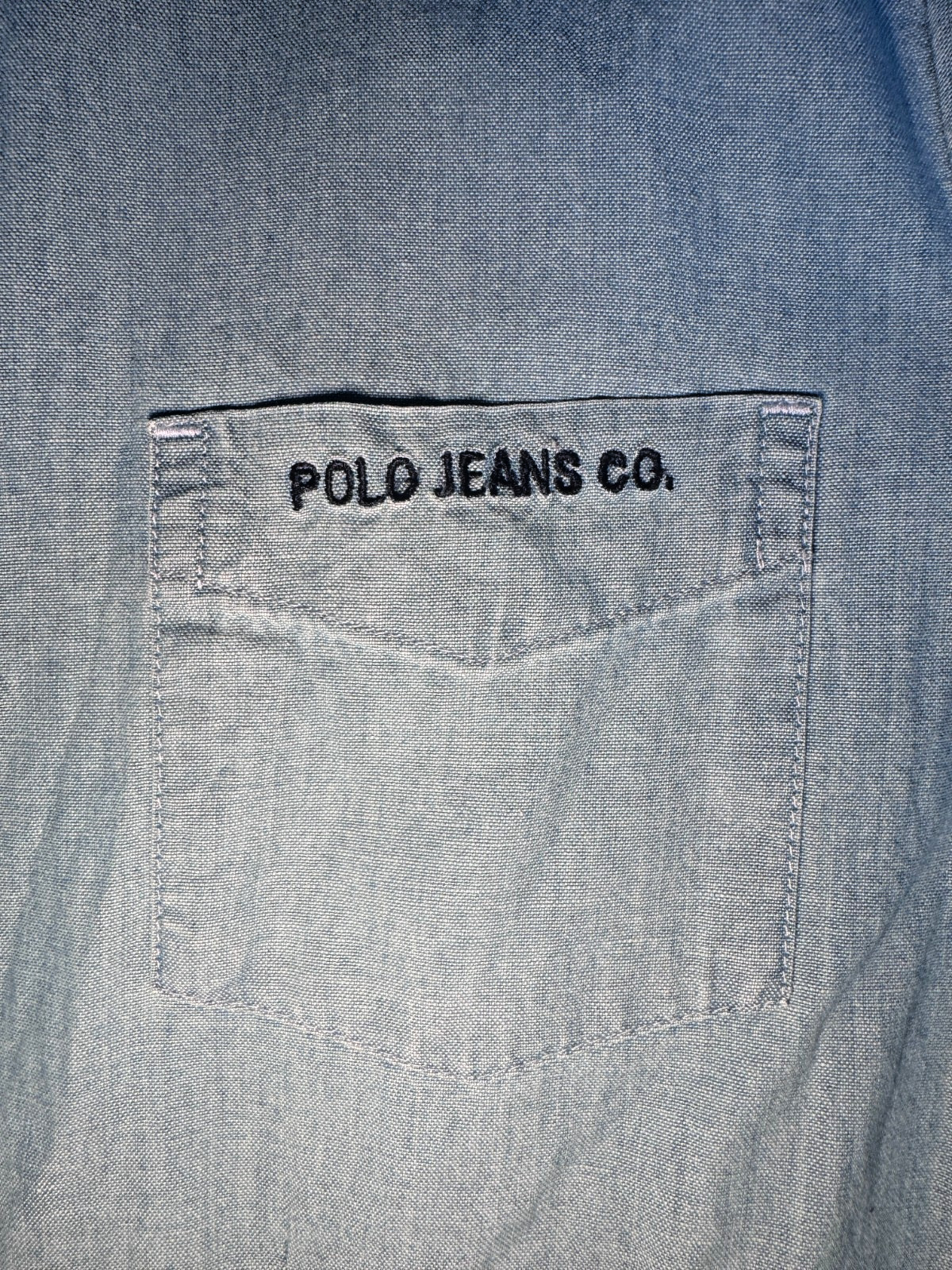 Polo Jeans Co. Ralph Lauren Women’s Blue Denim Shirt Dress Pockets 10