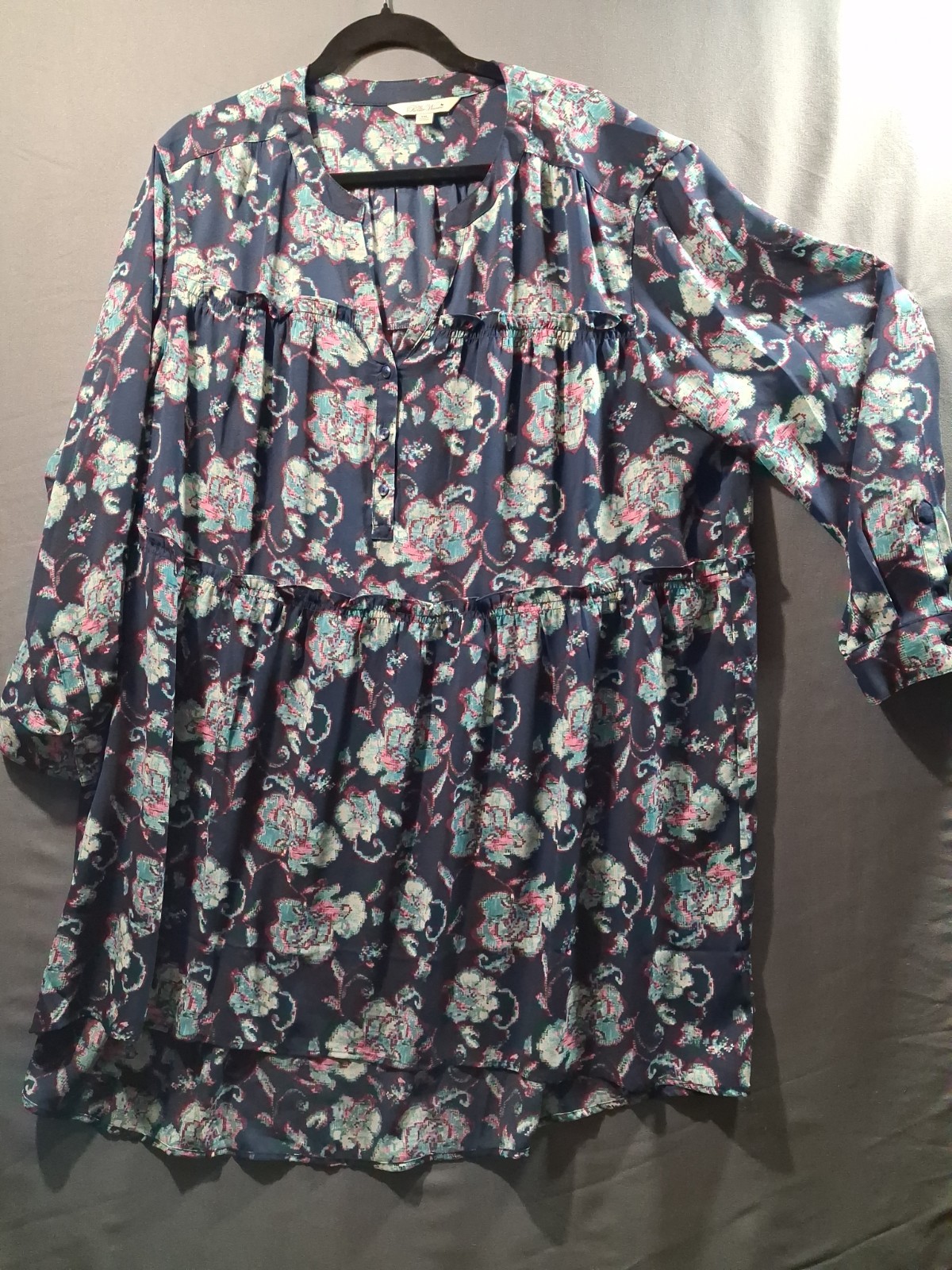The Pioneer Woman XXL Sleeveless Dress Floral Blue Love Sleeve Flowy Lightwt