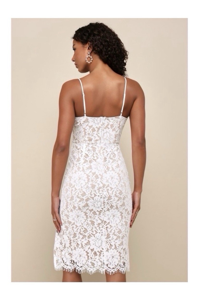 Lulus White Lace Dress Size Medium