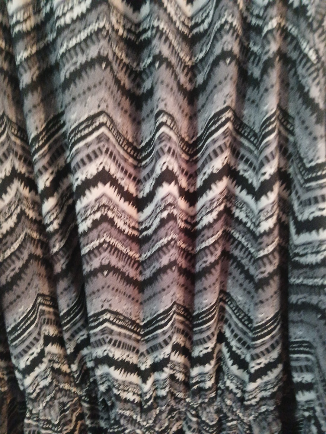Sheila Rose Chevron Sun Dress Black-Grays Zig-Zag Womens Xlg Elastic Waist