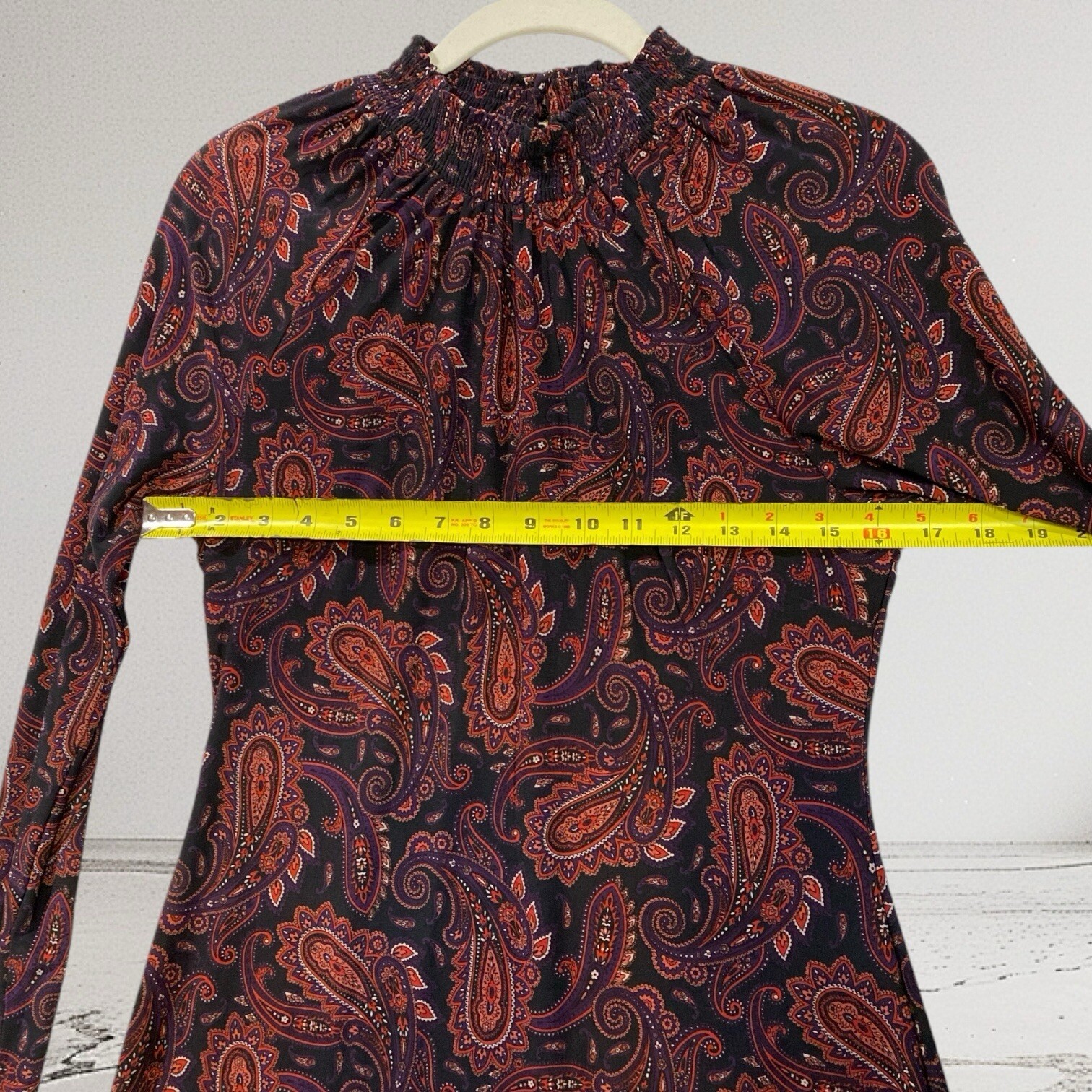 Tommy Hilfiger Paisley Smocked Mock Neck Dress Size 4 Elegant Summer Chic $129
