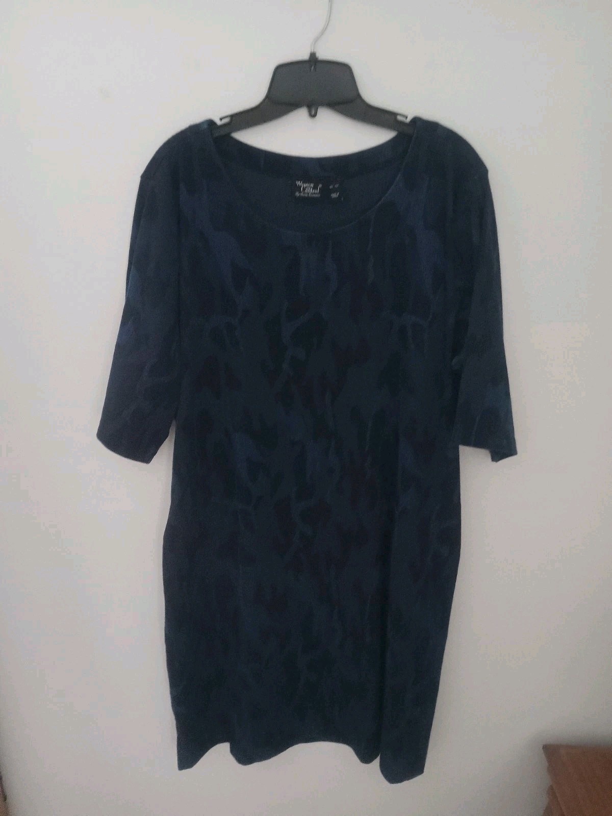 Women With Comfort Multicolored Print Pockets SS Boat Neck At Knee Dress Sz XLP