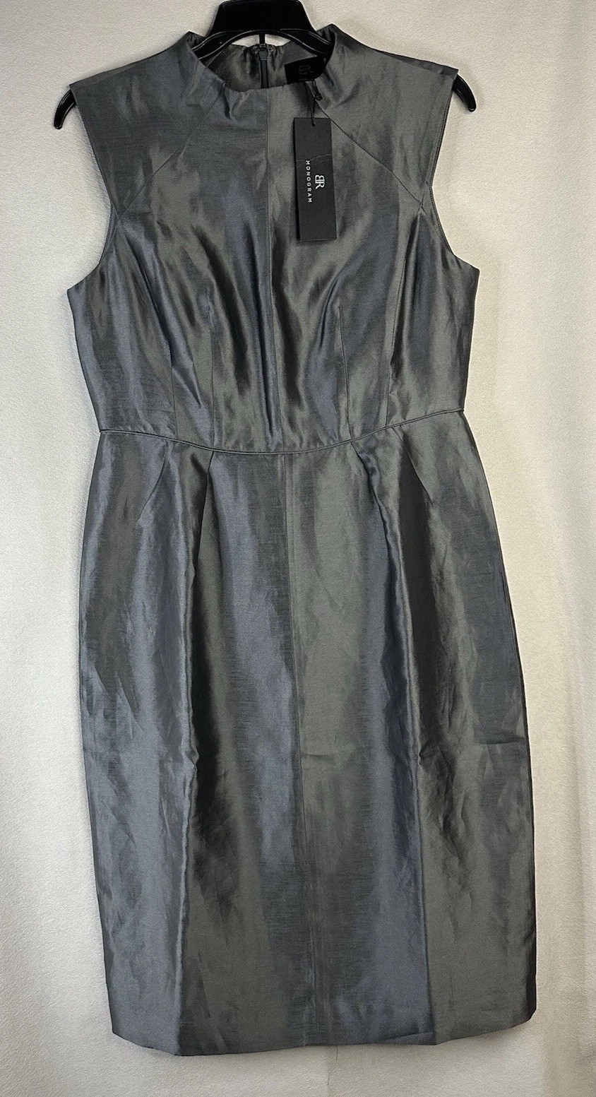 NEW Banana Republic Monogram Metallic Party Cocktail Dress Linen Silk Sz 8 $150