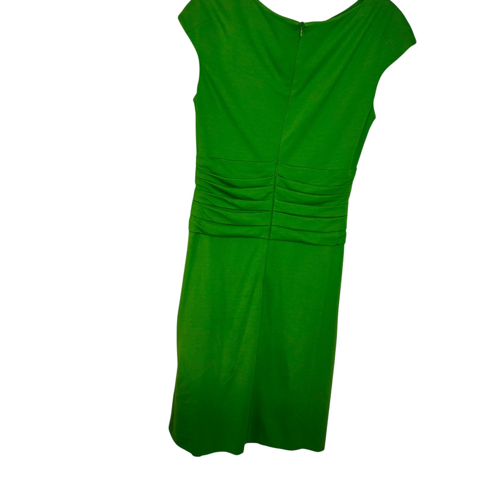 Escada Palm Green Ruched Sheath Dress EU 40 M/L| Stretch Viscose | Excellent