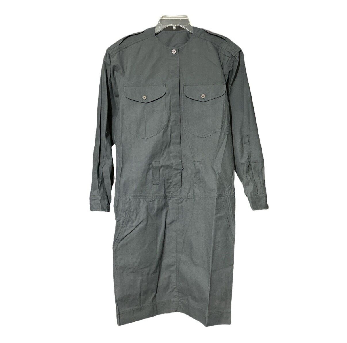 Related Separates Gray Shirt Dress Womens 9/10 Button Front Utility Pockets