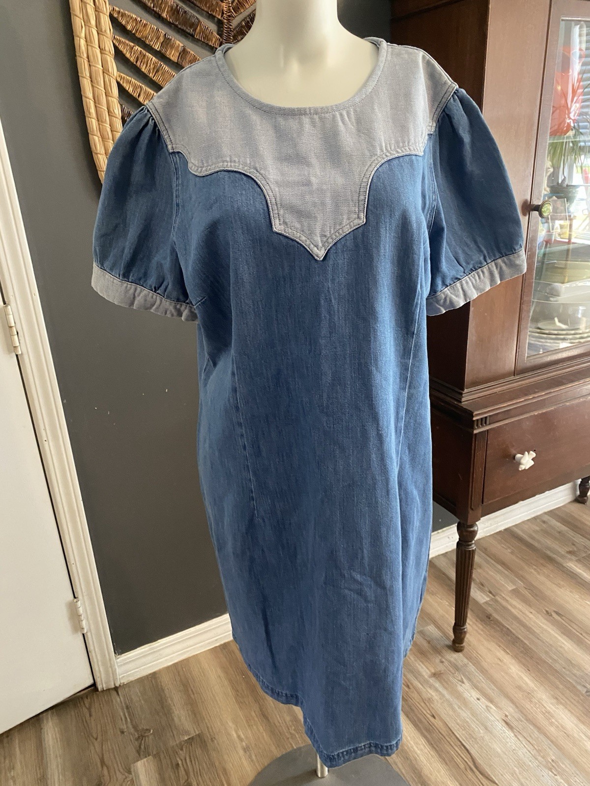 Wrangler Retro Blue Denim Short Sleeve Dress XL Coastal Cowgirlchic