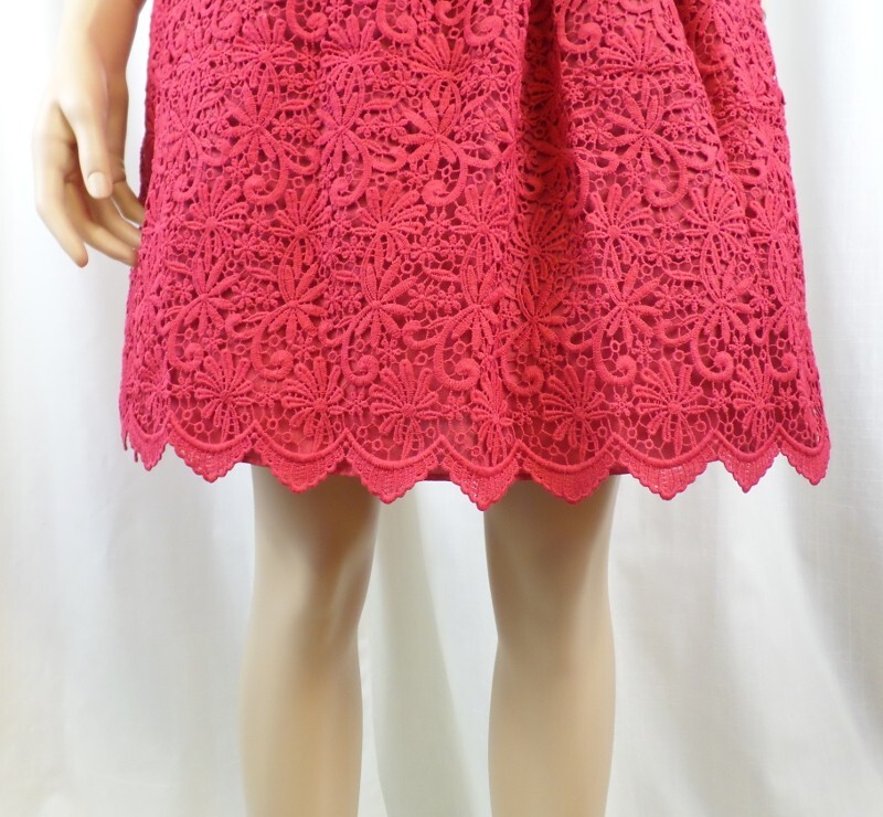 Jill Jill Stuart Chic Raspberry Crochet Strapless Cocktail Party Sz 2 Dress $478