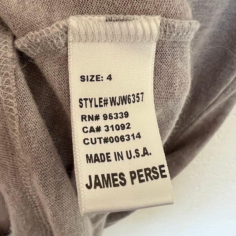 James Perse A-Line Sleeveless Knit Sweater Dress 4 L/XL Gray Midi Length