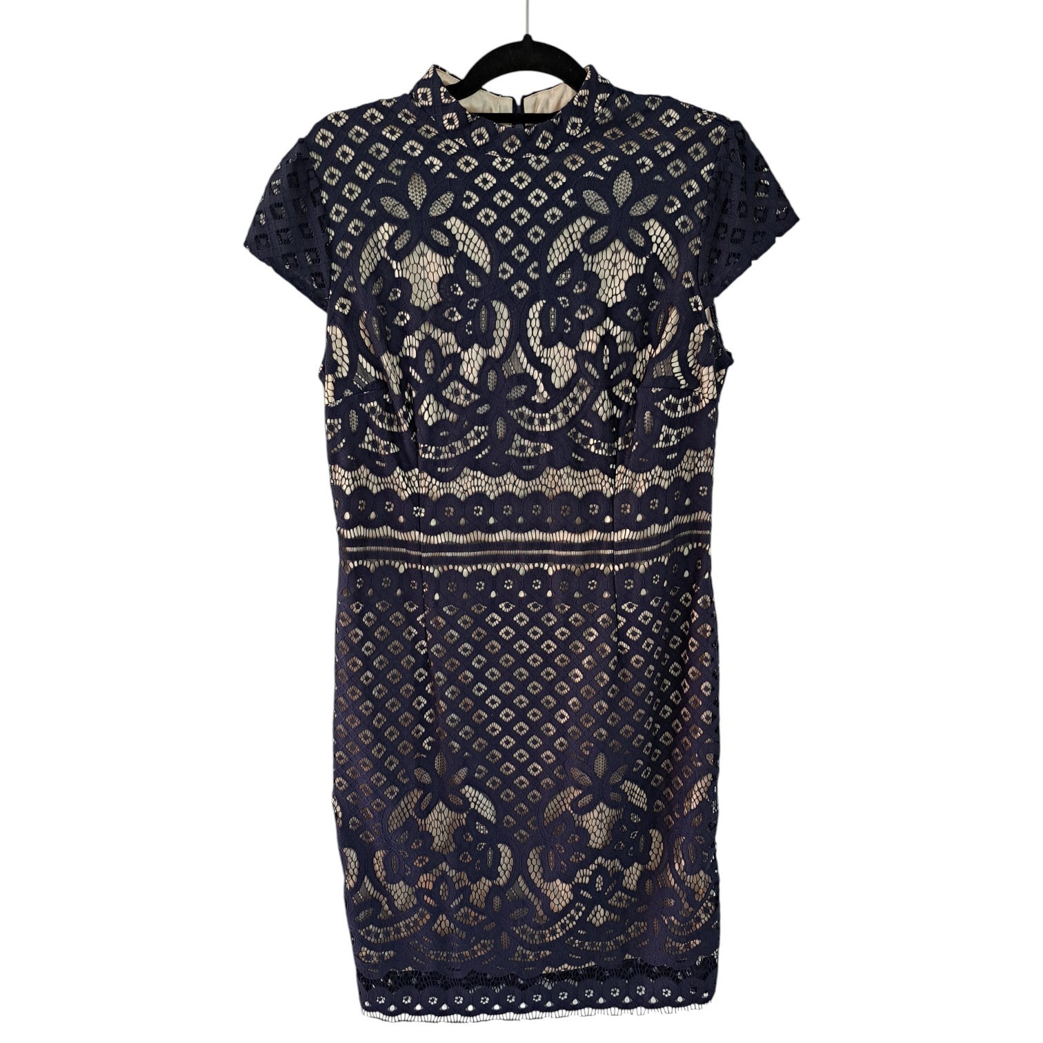 BNWT Quiz Navy Blue Lace Cap Sleeve Dress Size 16 Wedding Guest Party Occasion