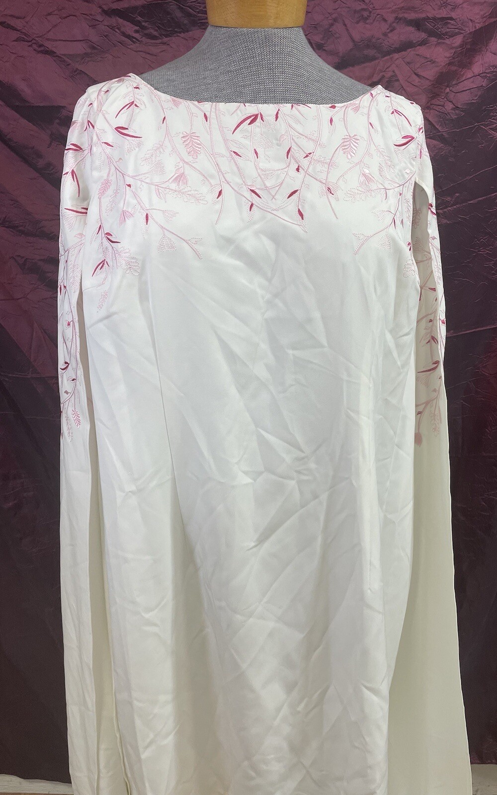 Plus size cape Dress Size 22W (2X) Ivory Floral ASTRO wedding church NEW (hh49)
