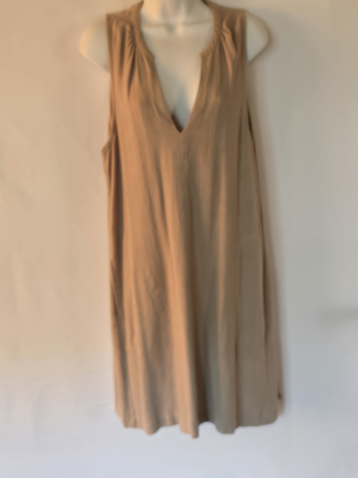 Splendid Beige Sleeveles V Neck A Line Dress Sz L NWT