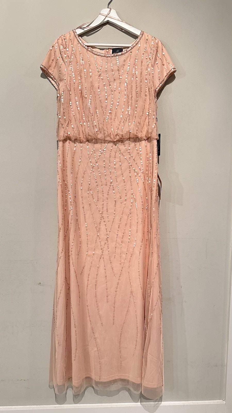 NWT Adrianna Papell Embellished Beaded Blouson Gown Women Dress 14 Party Wedding