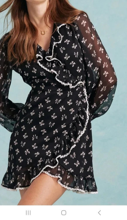 NEW Miss Selfridge Bow Dress Black Size 12 NWT