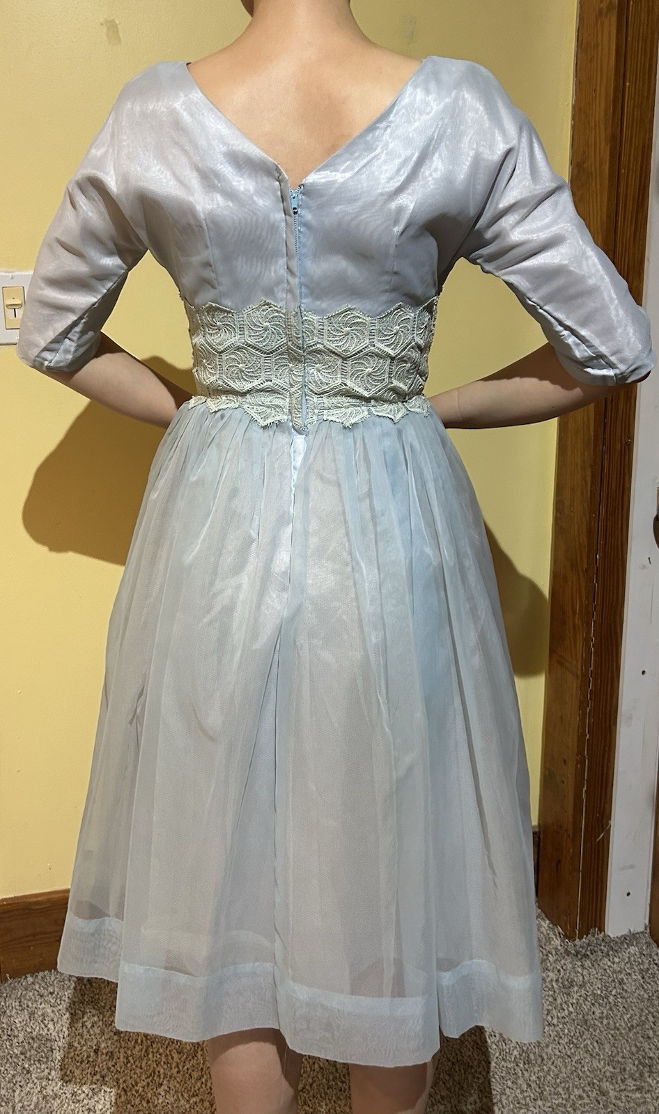 Dreamy 50s Vintage Blue Dress Small Union Made Fairycore Alice in Wonderland