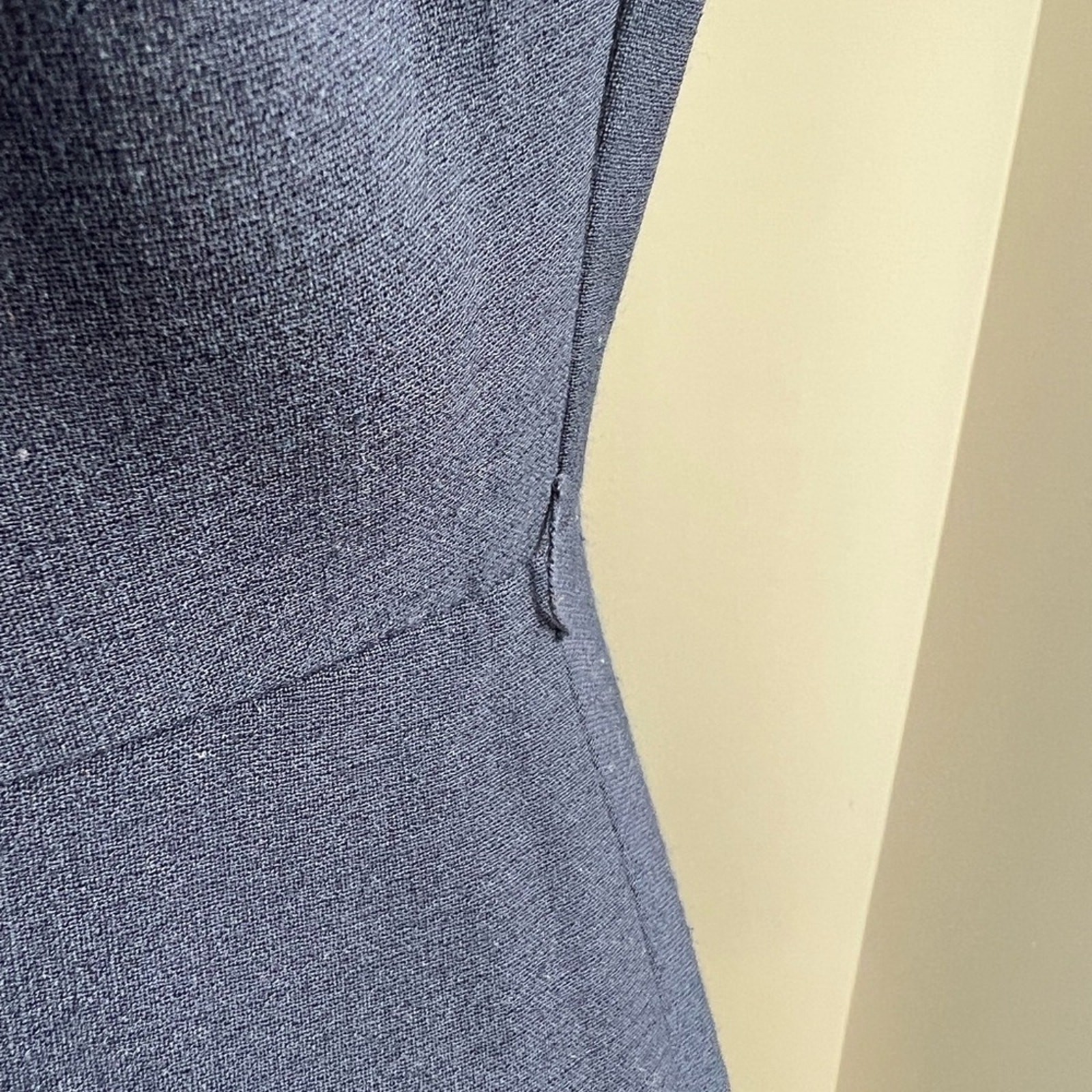 Tory Burch Navy Wool Blend Cap Sleeve Midi Sheath Dress Scoop Neck Size 4