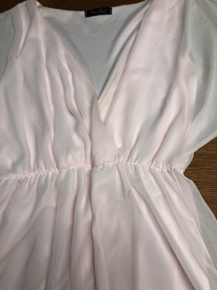 Honey Punch Light Blush Pink cross over V neck Dress size S