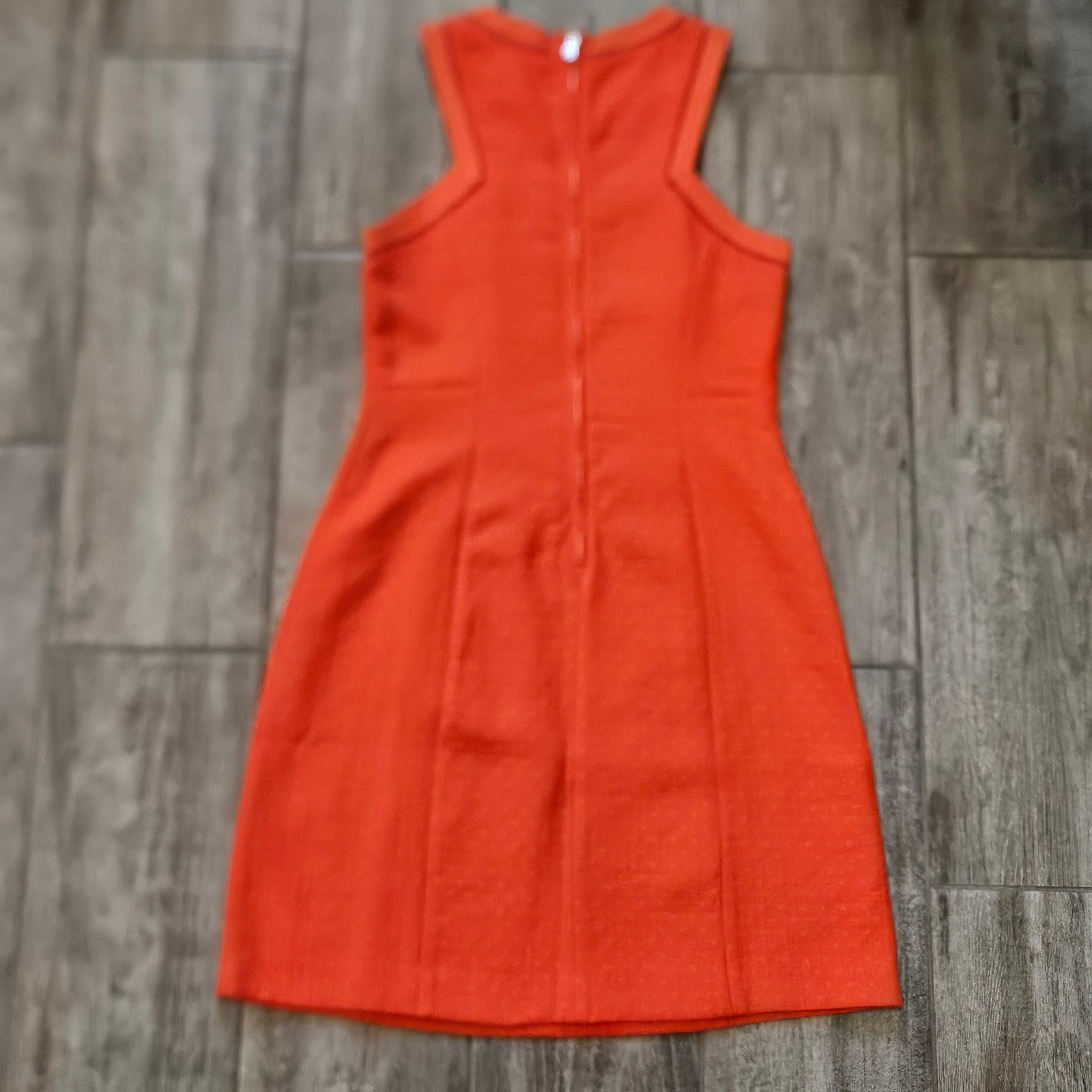 Rebecca Taylor Matelasse Sleeveless Dress Size 4 Orange Cocktail Summer Preppy