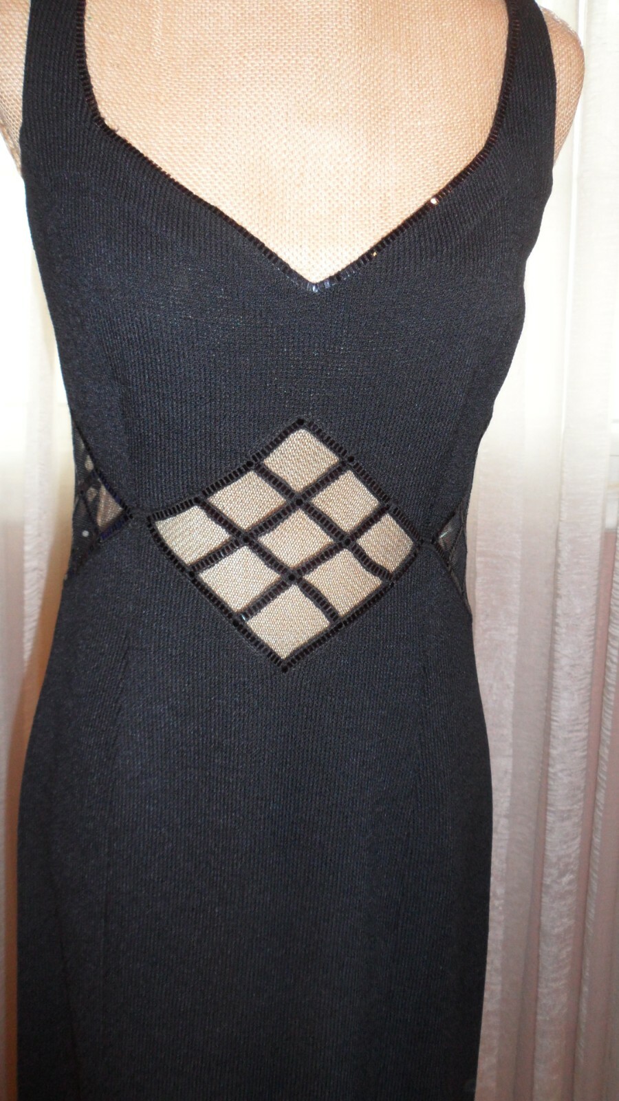 FABULOUS EVENING DRESS, JERSEY, COMBINATION OF SEQUIN MESH FABRIC, STRETCHY , EL